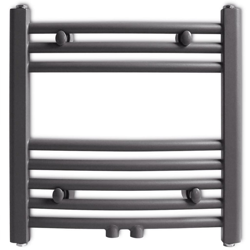Afbeelding laden in galerijviewer, Vidaxl radiator handdoekenrek gebogen 480x480 mm grijs
