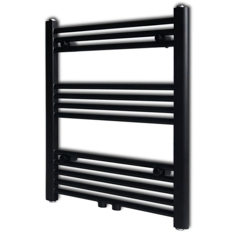 Afbeelding laden in galerijviewer, Vidaxl radiator handdoekenrek recht 600x764 mm zwart

