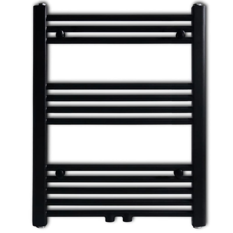Afbeelding laden in galerijviewer, Vidaxl radiator handdoekenrek recht 600x764 mm zwart
