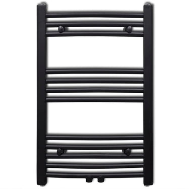 Vidaxl radiator handdoekenrek gebogen 500x764 mm zwart