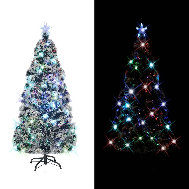 Afbeelding laden in galerijviewer, Vidaxl voorverlichte kerstboom met standaard en led 150 cm glasvezel
