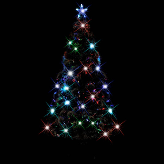 Vidaxl voorverlichte kerstboom met standaard en led 150 cm glasvezel