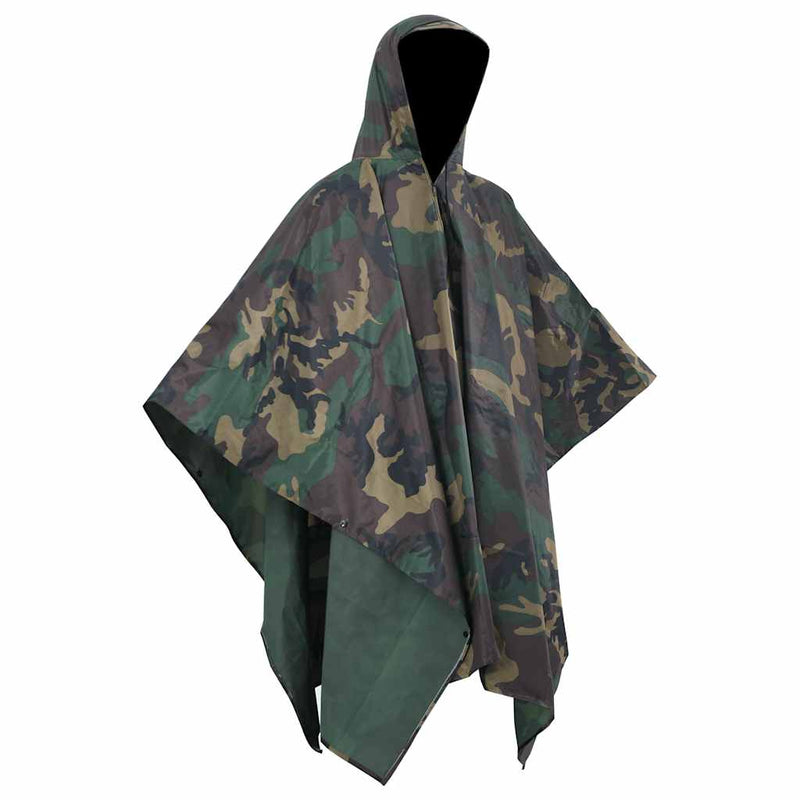 Afbeelding laden in galerijviewer, Vidaxl regenponcho voor kamperen wandelen leger waterdicht camouflage

