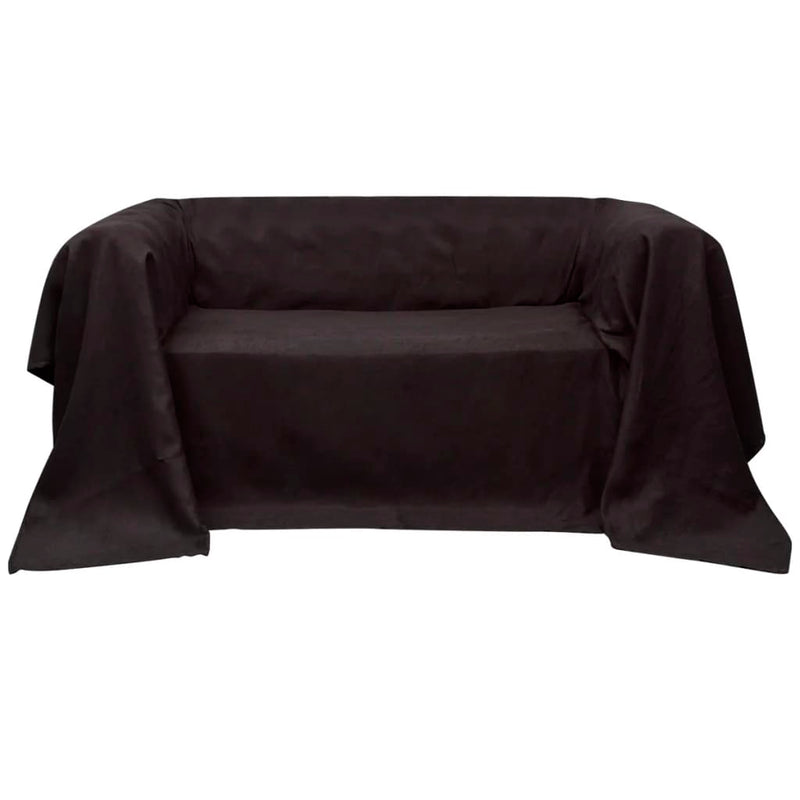 Afbeelding laden in galerijviewer, Vidaxl bankhoes microsuede bruin 140 x 210 cm
