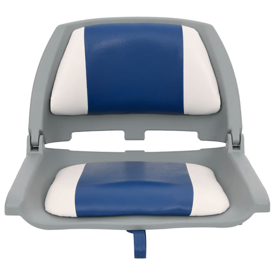 Vidaxl 2-delige bootstoelenset met blauw-witte kussens inklapbaar