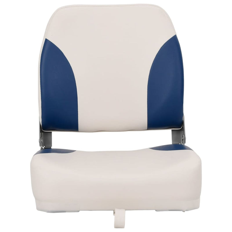 Afbeelding laden in galerijviewer, Vidaxl bootstoel 1 set met blauw-witte kussens inklapbaar
