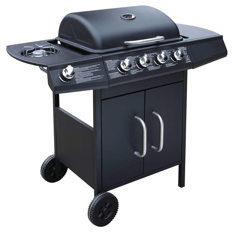 Afbeelding laden in galerijviewer, Vidaxl gasbarbecue 4+1 kookzone zwart

