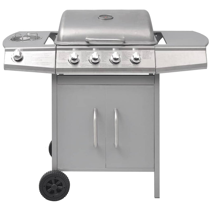 Afbeelding laden in galerijviewer, Vidaxl gasbarbecue 4+1 kookzone zilver
