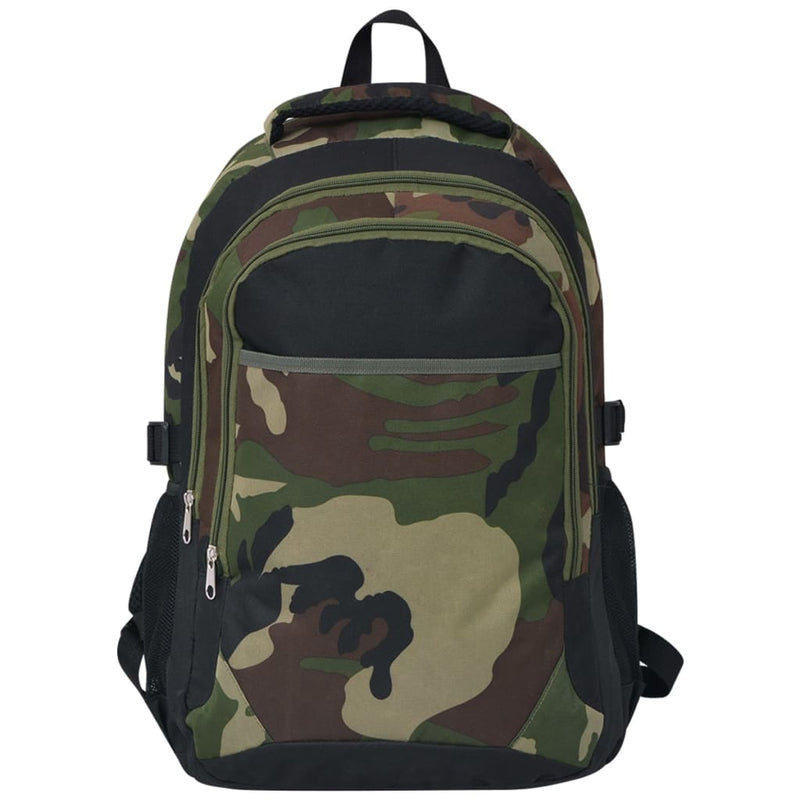 Afbeelding laden in galerijviewer, Vidaxl rugzak voor school 40 l zwart en camouflage
