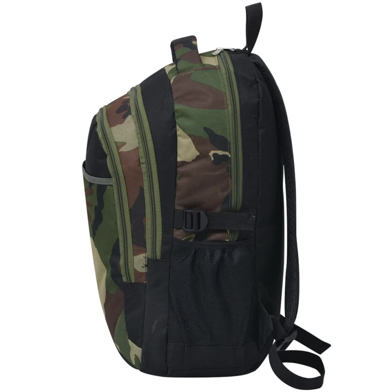 Afbeelding laden in galerijviewer, Vidaxl rugzak voor school 40 l zwart en camouflage
