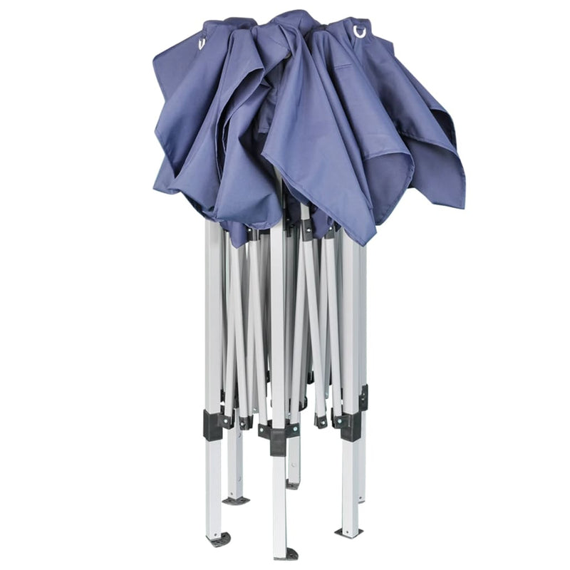 Afbeelding laden in galerijviewer, Vidaxl partytent pop-up zeshoekig inklapbaar 3,6x3,1 m donkerblauw
