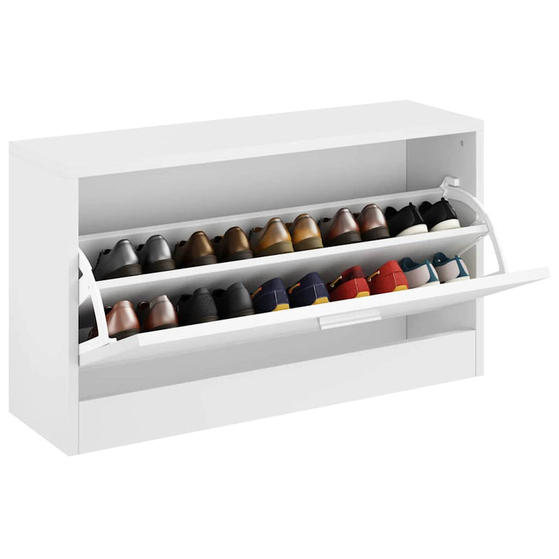 Afbeelding laden in galerijviewer, Vidaxl schoenen opbergkast 80x24x45 cm wit
