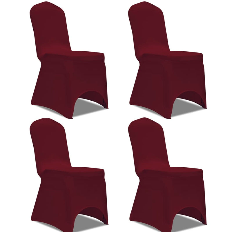 Afbeelding laden in galerijviewer, Vidaxl stoelhoes stretch 4 stuks bordeaux
