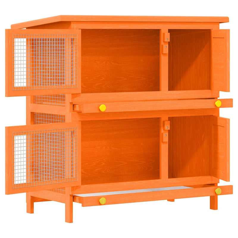 Afbeelding laden in galerijviewer, Vidaxl buitenkonijnenhok voor kleine huisdieren, 4 deuren, hout
