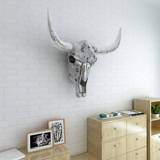 Vidaxl schedel muurdecoratie aluminium zilver