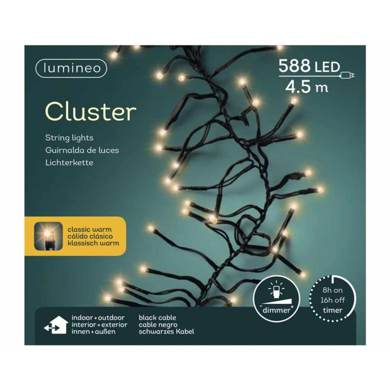 Afbeelding laden in galerijviewer, Lumineo cluster led verlichting binnen buiten 4.5m 588 leds ip44 dimbaar
