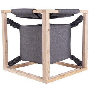 Quapas! kattenbed met hangmat catcube m 54x54x54 cm grijs