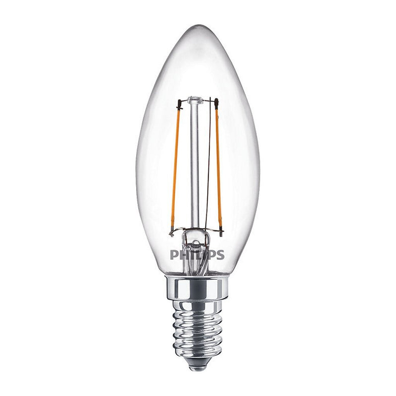 Afbeelding laden in galerijviewer, Philips led lamp - kaarslamp met e14 fitting - warmwit licht: 2700k - 25w - helder glas
