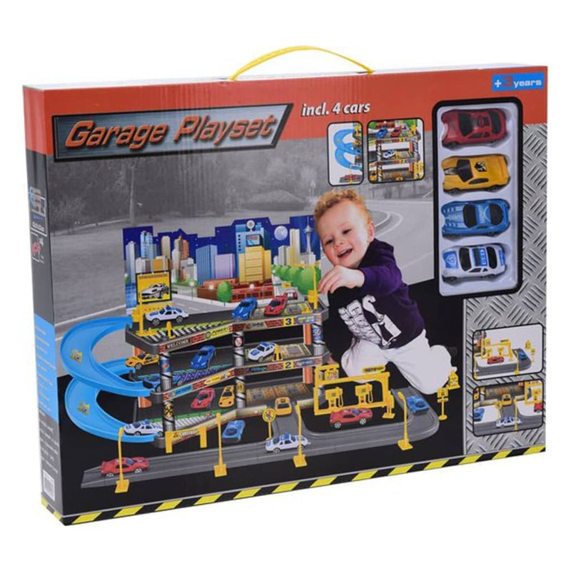 Afbeelding laden in galerijviewer, Tender Toys Tender Toys Speelgoedset met 4 auto's 62x31x33 cm grijs en blauw
