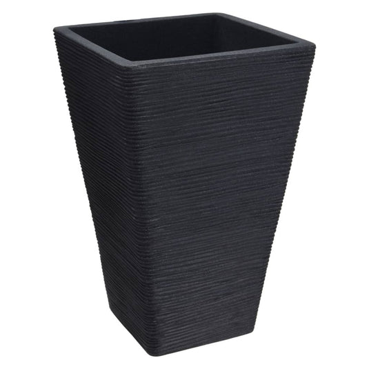 Progarden bloempot geribbeld 55 cm antracietkleurig