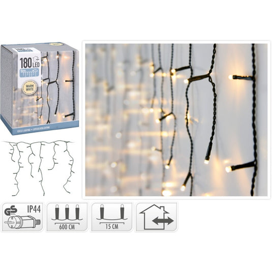 Home styling kerst ijspegelverlichting 180 leds binnen buiten ip44 6m