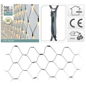 S.i.a. led netverlichting 300x150 cm 320 leds warm wit licht groen