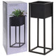 H s collection bloempot op standaard 60 cm metaal zwart