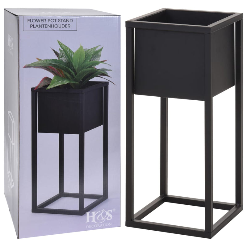 Afbeelding laden in galerijviewer, H s collection bloempot op standaard 50 cm metaal zwart
