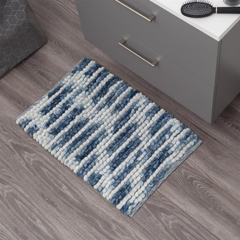 Afbeelding laden in galerijviewer, Sealskin vintage badmat 50x80 cm blauw
