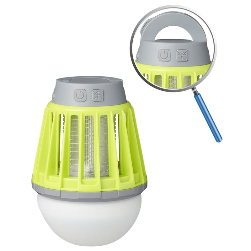Afbeelding laden in galerijviewer, Proplus camping insectenlamp 2-in-1 oplaadbaar groen grijs
