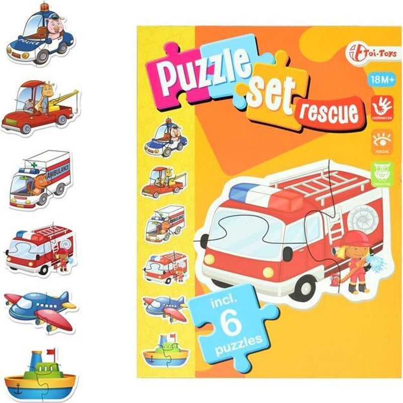 Afbeelding laden in galerijviewer, Toi-toys legpuzzel set hulpdiensten junior karton 15 stukjes
