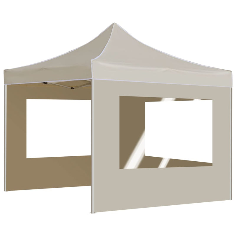 Afbeelding laden in galerijviewer, Vidaxl partytent inklapbaar met wanden 3x3 m aluminium crème
