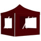 Vidaxl partytent inklapbaar met wanden 3x3 m aluminium wijnrood