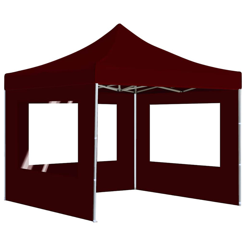 Afbeelding laden in galerijviewer, Vidaxl partytent inklapbaar met wanden 3x3 m aluminium wijnrood
