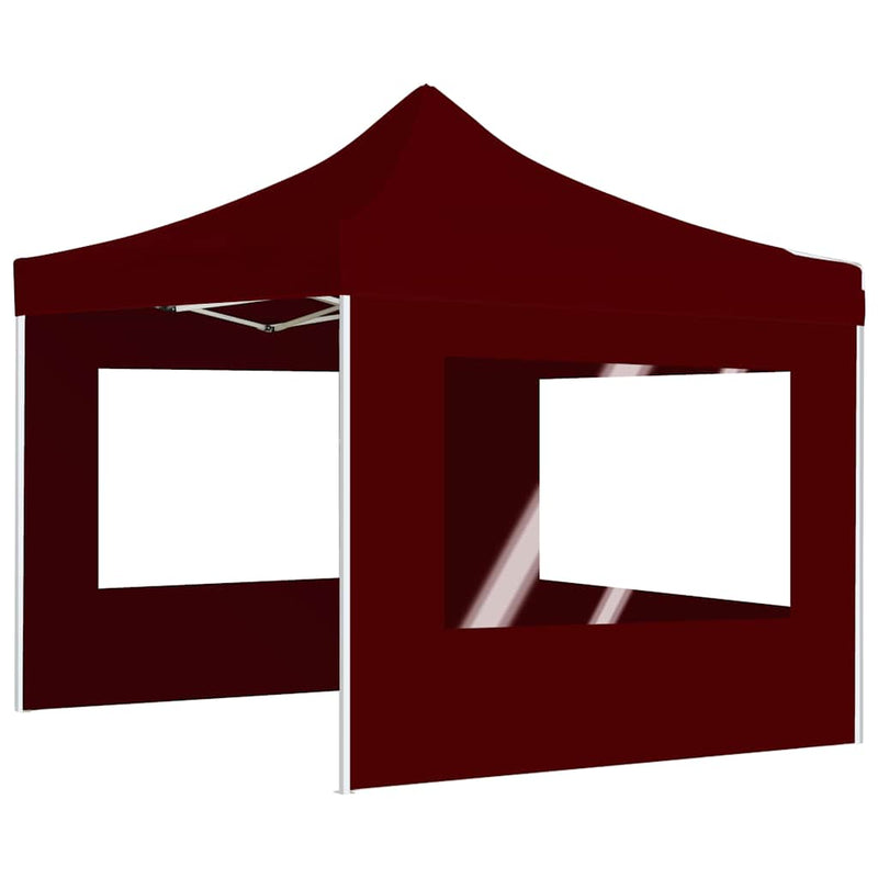Afbeelding laden in galerijviewer, Vidaxl partytent inklapbaar met wanden 3x3 m aluminium wijnrood
