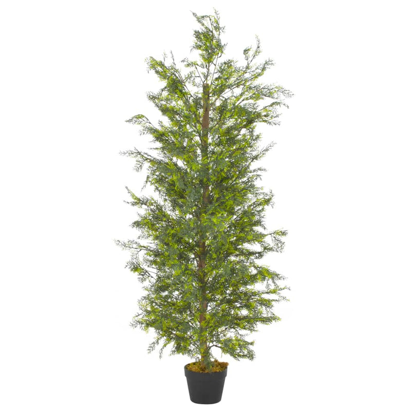 Afbeelding laden in galerijviewer, VidaXL Kunstplant met pot cipresboom 150 cm groen
