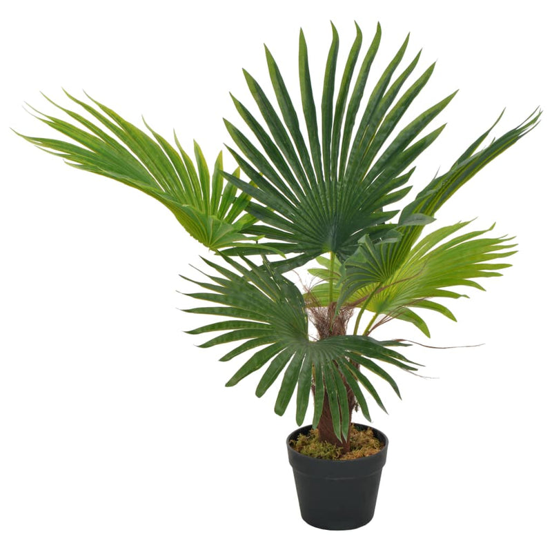 Afbeelding laden in galerijviewer, Vidaxl kunstplant met pot palm 70 cm groen
