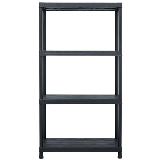 Vidaxl opbergrek 100 kg 60x30x138 cm kunststof zwart