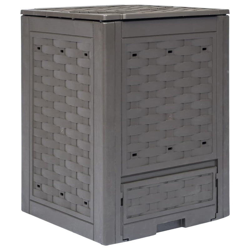 Afbeelding laden in galerijviewer, Vidaxl compostbak 300 l 60x60x83 cm kunststof rattan bruin
