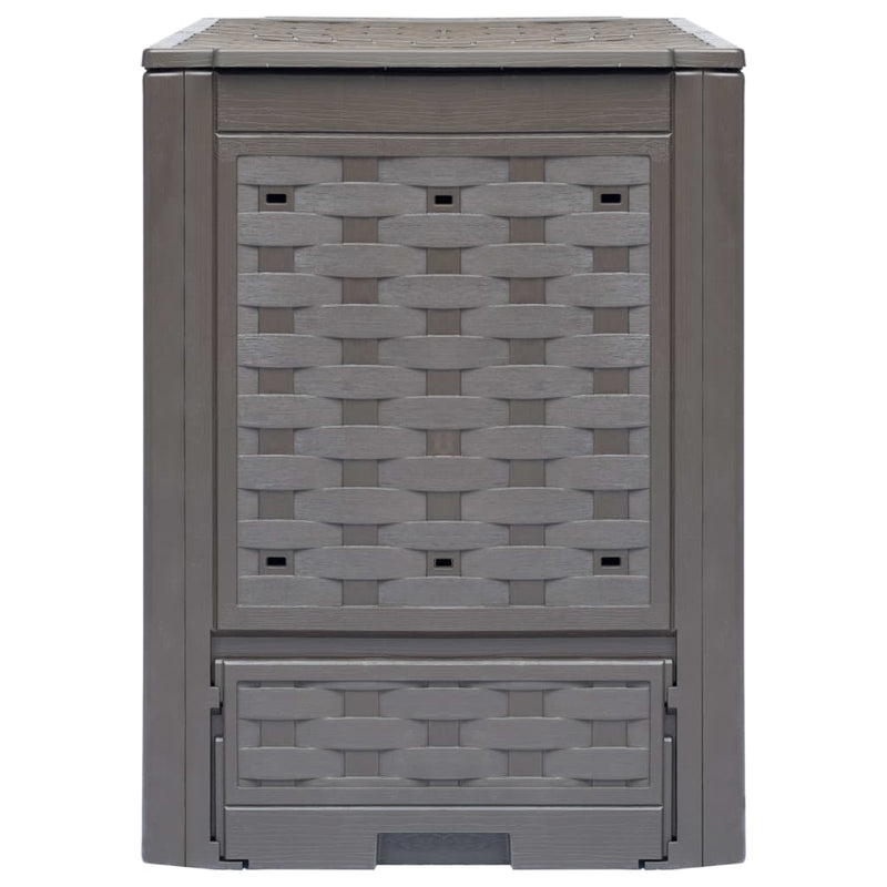 Afbeelding laden in galerijviewer, Vidaxl compostbak 300 l 60x60x83 cm kunststof rattan bruin
