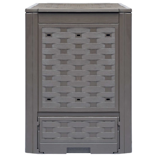 Vidaxl compostbak 300 l 60x60x83 cm kunststof rattan bruin