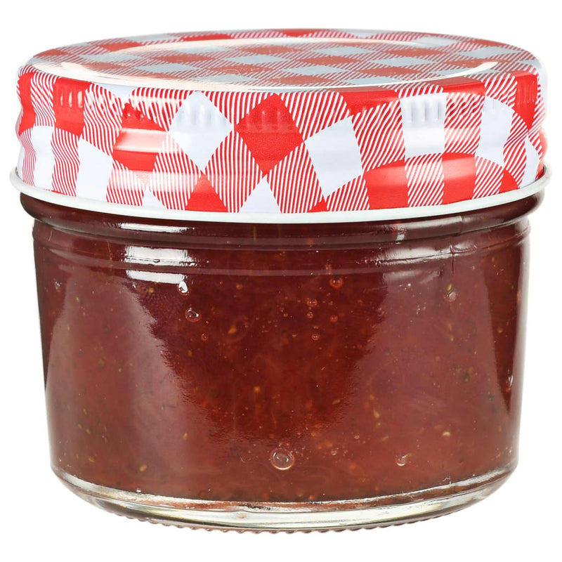 Afbeelding laden in galerijviewer, Vidaxl jampotten met wit met rode deksels 96 st 110 ml glas
