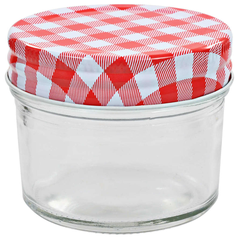 Afbeelding laden in galerijviewer, Vidaxl jampotten met wit met rode deksels 96 st 110 ml glas
