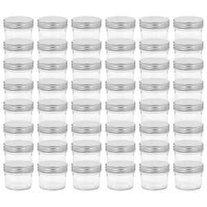 Vidaxl jampotten met zilverkleurige deksels 48 st 110 ml glas