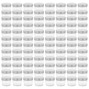 Vidaxl jampotten met zilverkleurige deksels 96 st 110 ml glas