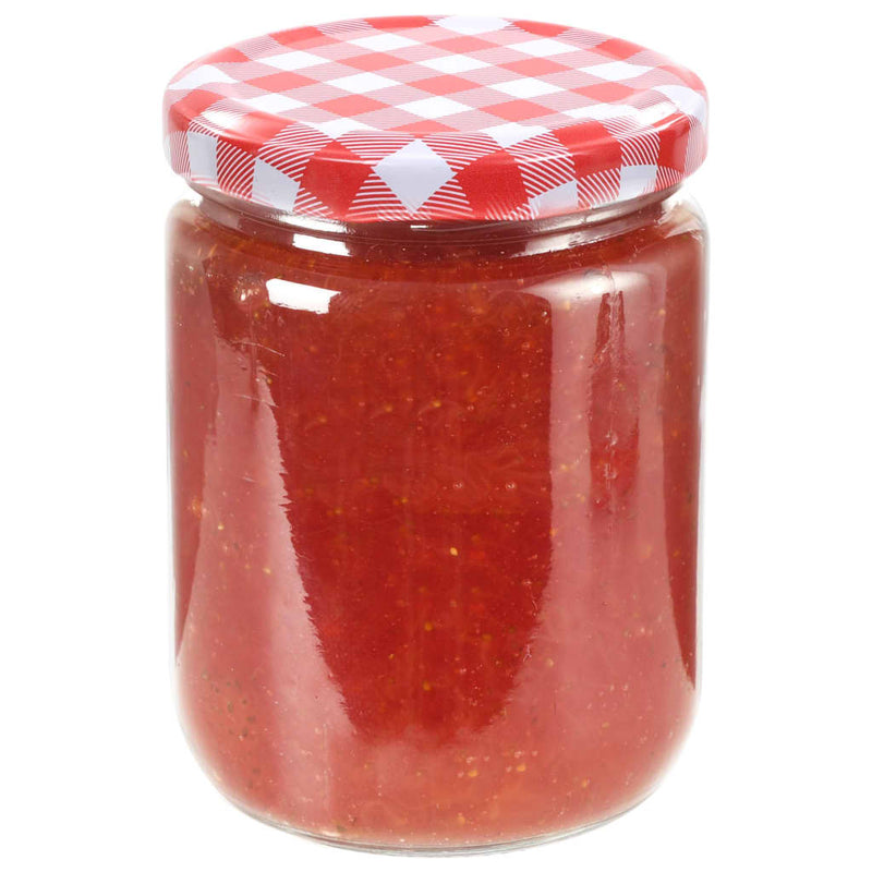 Afbeelding laden in galerijviewer, Vidaxl jampotten met wit met rode deksels 48 st 230 ml glas
