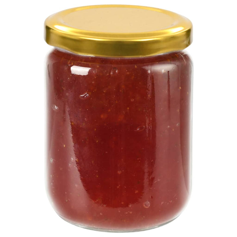 Afbeelding laden in galerijviewer, Vidaxl jampotten met goudkleurige deksels 48 st 230 ml glas
