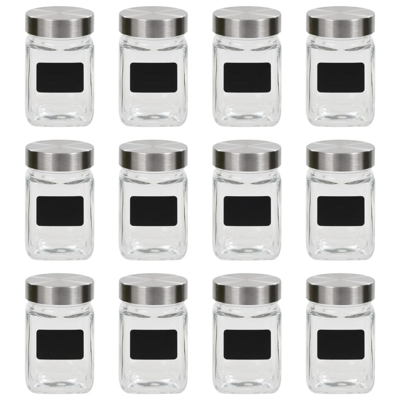 Afbeelding laden in galerijviewer, Vidaxl opbergpotten met stickers 12 st 300 ml
