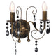 Vidaxl wandlamp met kralen 2xe14 antiekzwart
