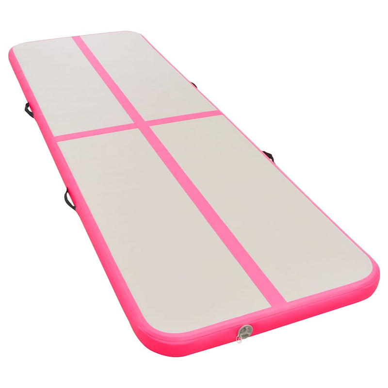 Afbeelding laden in galerijviewer, Vidaxl gymnastiekmat met pomp opblaasbaar 800x100x10 cm pvc roze
